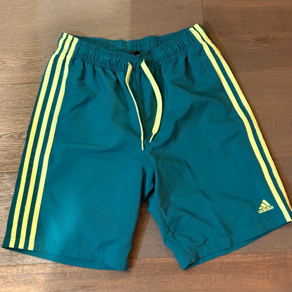 Adidas Teal and Yellow Kid’s Swim Shorts